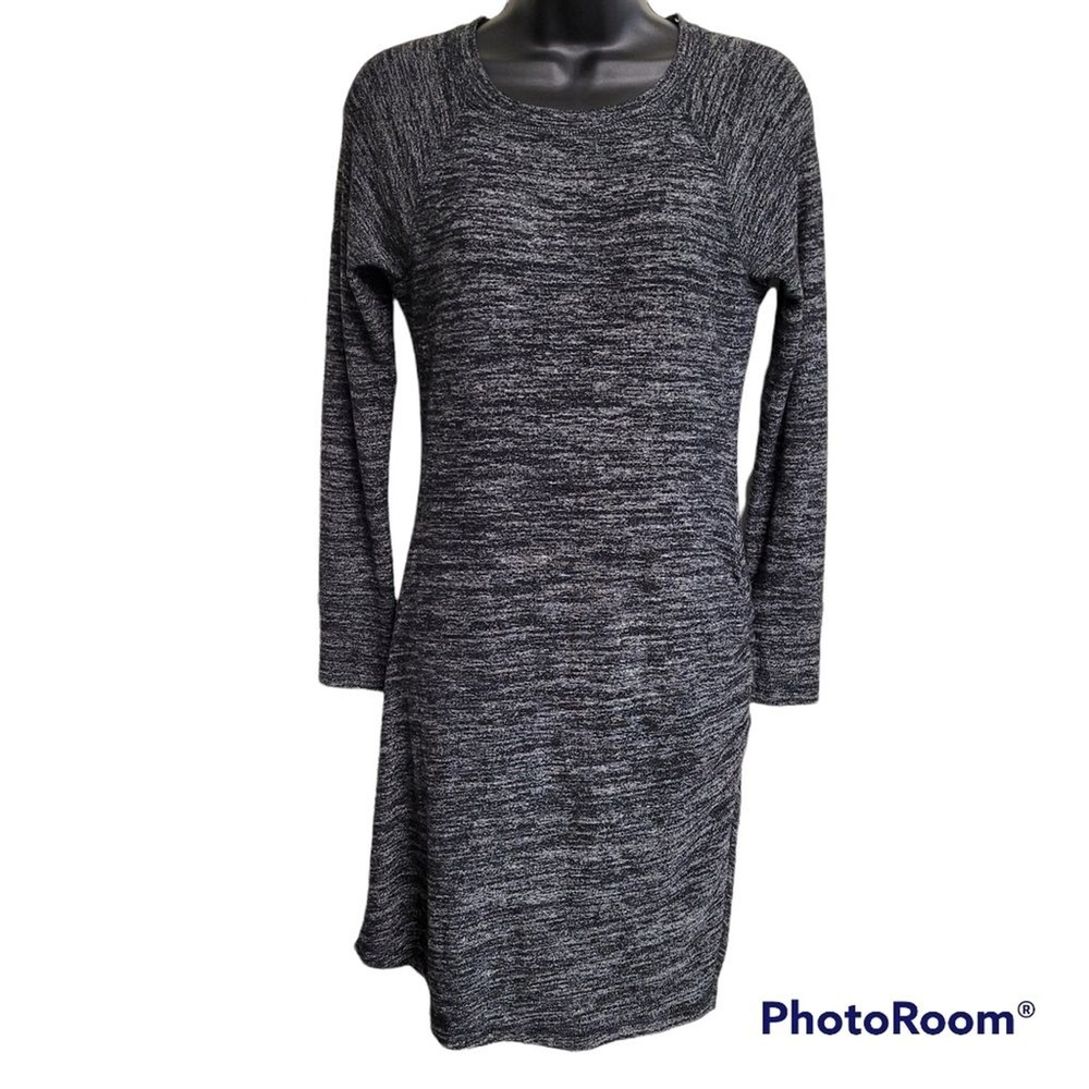 Banana Republic Black Speckled Long Sleeve Side Ruched Sweater‎ Dress Size XS